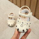 キッズ サンダル 女の子 フラワー 花飾り 靴 1歳児半 2歳児 子供靴 こども 子ども プール 海 アウトドア ピンク ホワイト 可愛い かわいい マジックテープ お出かけ 通園 水遊び 保育園 幼稚園 夏(4)