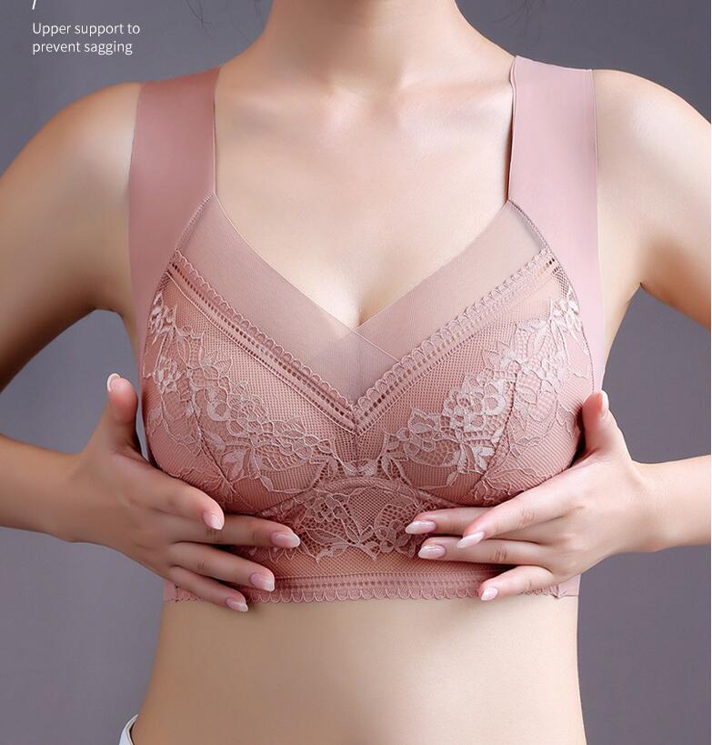 シームレス ブラトップ 薄手 インナー カップ付き ノンワイヤー ブラ レディース ハーフトップ ブラジャー 補正下着 脇肉 サポート ブラトップ タンクトップ　幅広肩ベルト 軽薄 快適 無地 レース おしゃれ 大きいサイズ teddytan-10001029 OKFURNITURE サンプル画像2