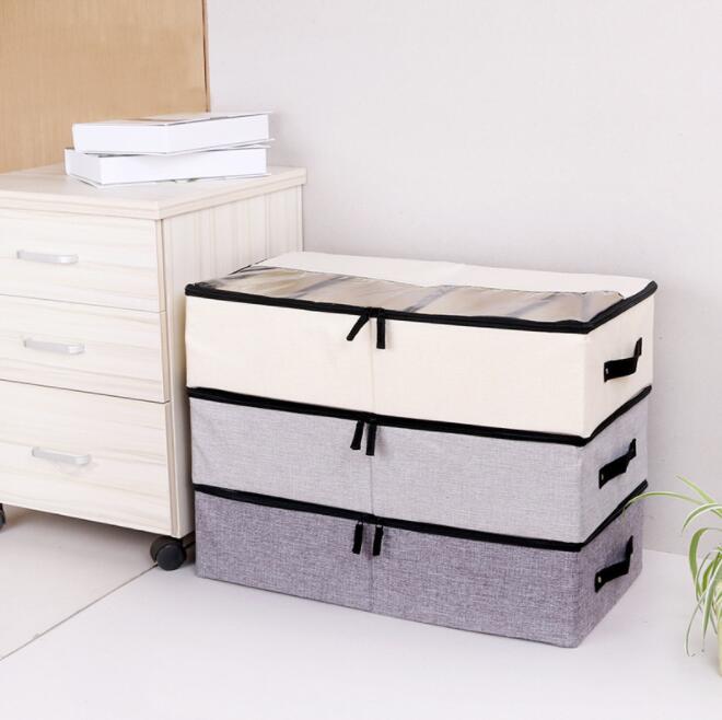 Rakuten - 収納ボックス ベッド下 58x30.5x14cm 折りたたみ 横置き 収納箱 衣類 引き出し 収納 ベッド下収納 衣装ケース すき間収納 ベッド ベッド下 日用品収納 引っ越し 大容量 おしゃれ 蓋付 透明
