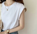 送料無料 フレンチスリーブ Tシャツ タンクトップ キャミソール レディース ロングTシャツ ロンT 可愛い クルーネック トップス ノースリーブ 無地 肌触りいい シャツ シアー カットソー UVカット 袖なし ロンT ゆったり