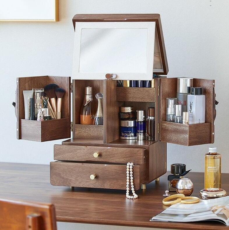 アクセサリーケース ジュエリーボックス 木製 アンティーク風 ジュエリーケース アクセサリーボックス 大容量 引き出し 小物入れ アクセサリー 収納 おしゃれ ...