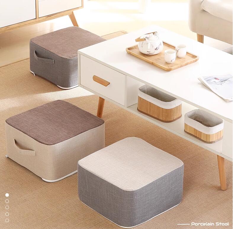 Rakuten - クッション 座布団　高反発 39*39*21CMセンチ 足置き 座椅子 椅子 リネン フットレスト フロアクッション 硬め 四角 分厚い 低い椅子 スツールクッション コンパクト おしゃれ 北欧 インテリア 雑貨 くつろぎ用 春夏秋冬 プレゼント