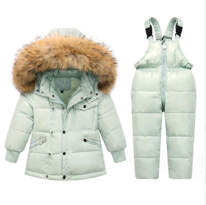 Rakuten - 送料無料 ダウンコート キッズ ベビー ダウンコート 2点セット 子供服 ベビー服 ダウンコート+サロペット ダウンジャケット アウター アウトドア キッズジャケット【雪遊び＆防寒】お出かけ 外出着 保温 防寒 秋冬用 90cm 100cm 110cm 120cm5色