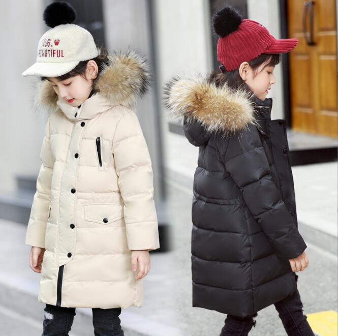 Rakuten - ダウンコート 子供服 女の子 ダウンジャケット キッズ アウター ラクーンファー付き ロング 通学 キッズ服 防寒 秋冬 ジュニア アウター 通園 アウトドア キッズジャケット 保温効果抜群のあったかジャケット 100cm 110cm 120cm 130cm 140cm 150cm 160cm 170cm6色 送料無料