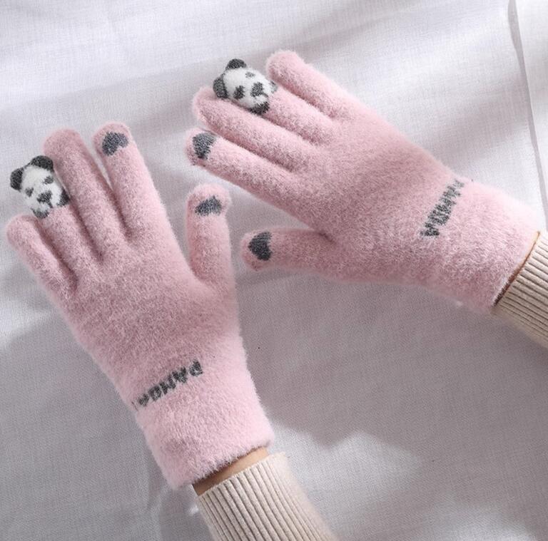 手袋 レディース 秋冬 おしゃれ かわいい 暖かい スマホ panda 手ぶくろ 防寒 防風 保温 裏起毛 寒さ対策 スマホ手袋 人差し指 5本指 通勤 OL 通学 普段使い プレゼント ギフト 誕生日 誕プレ クリスマス シンプル 上品 エレガント teddytan-10003183 OKFURNITURE サンプル画像3