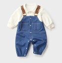 ロンパース ベビー服 オーバーオール ベビー服 男の子 デニムオーバーオール 赤ちゃん 子供服 デニム ボトムス オーバーオール 子供服 かわいい おしゃれ シンプル コットン 春物 秋物 ロンパース