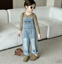 オーバーオール 子供服 ポケット付き デニムオーバーオール 女の子 キッズ ベビー サロペット オールインワン シンプル パンツ 90cm 100cm 110cm 120cm 130cm 140cm ジュニア お出かけ おしゃれ(4)