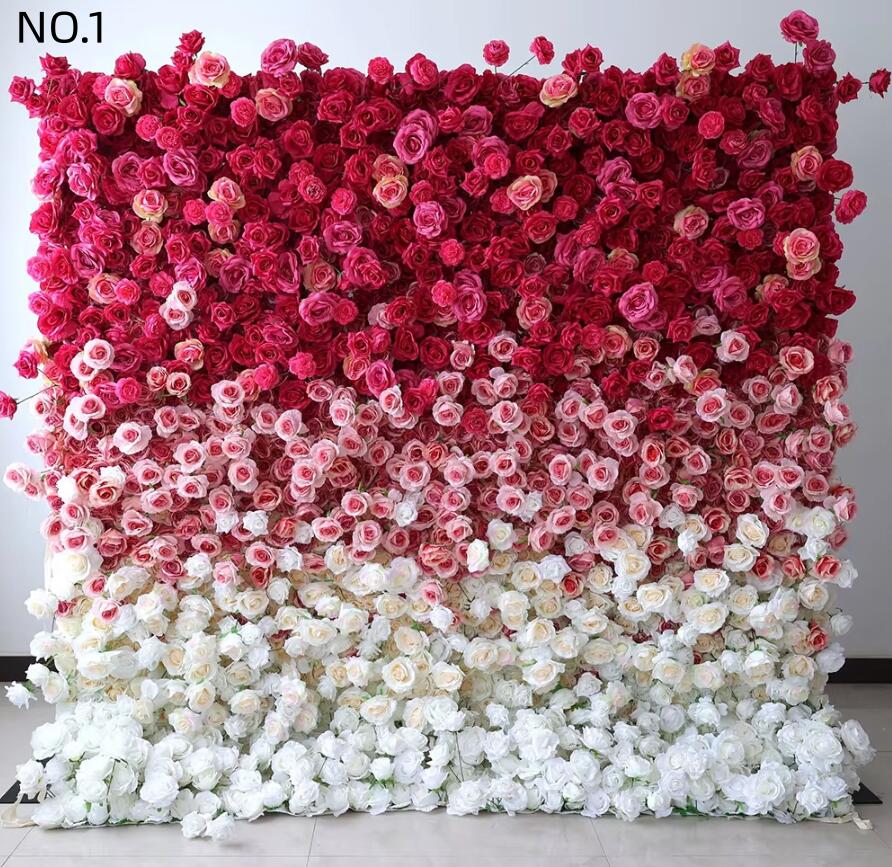 フラワーウォール 写真背景 花壁 フラワーパネル フォトジェニック 造花パネル 空間演出 撮影会 グラデーション 薔薇 ローズ ウェディング ディスプレイ 壁掛け アーティフィシャルフラワー 造花