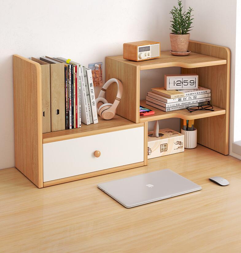 引き出し 卓上収納ケース 収納ボックス 木製 ブックスタンド 卓上ラック ブックラック ブックスタンド デスク オプション デスク収納 卓上 本棚 棚 ラック 伸縮 本立て 大容量 文房具収納 書類ケース 化粧品 事務用品 文書 シンプルでおしゃれ