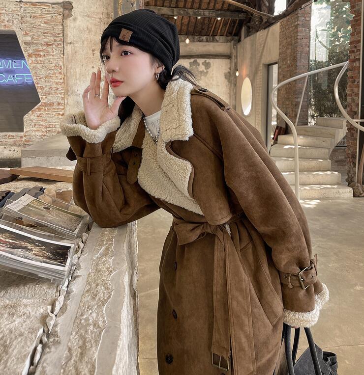 在庫処分！ムートンコート　ロングコート レディース ジャケット フェイクムートン ムートンコート風 裏起毛 ボア トレンチコート 大きいサイズ アウター 防寒　通勤 オフィス ミセス ミセスファッション ファッション 30代 40代 50代　返品不可