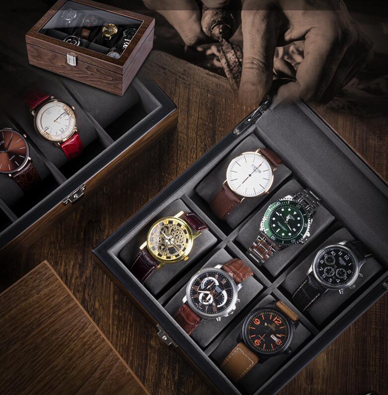送料無料 時計ケース 木製 腕時計ケース おしゃれ 時計収納ケース 収納3本/4本/6本/8本入り メガネ収納　高級 ウォッチボックス コンパクト コレクション ビジネス 父の日 腕時計ボックス プレゼント 腕時計ボックス ウォッチケース ギフト