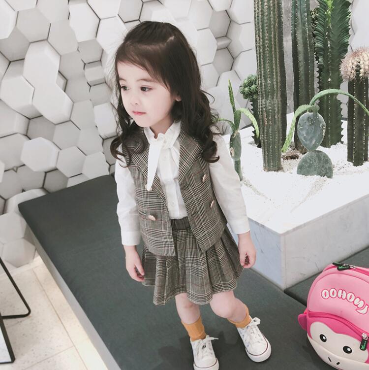 Rakuten - セットアップ 女の子 フォーマルスーツ 女の子 スカートセット 子供スーツ チェック柄 子供 フォーマル 3点セット キッズスーツ ブラウス 子供服 キッズフォーマル 入学式 七五三 ジュニア 結婚式 入園式 卒業式 送料無料