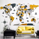 【時間限定!15%クーポン発行中】 3D Wood World Map 世界地図 インテリア 木製 壁掛け 世界地図 インテリア 壁掛け オークカラー 高級感あ...