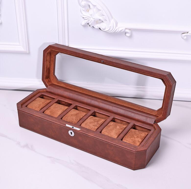 父の日 腕時計ケース 復古 時計ケース 6本/12本用 長方形 ウオッチケース 収納ボックス コレクションケース 持ち運び 便利コンパクト プレゼント 見せる収納 メンズ 高級コーヒー 収納 贈り物