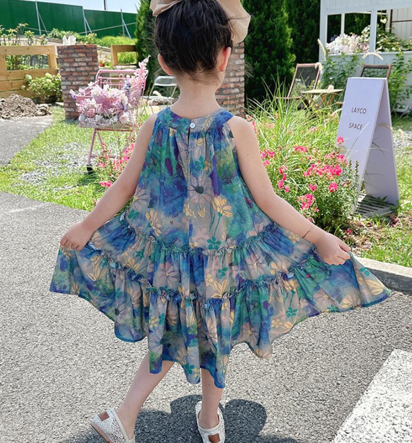 マキシワンピース シフォンワンピース 女の子 キッズ サマーワンピース キッズワン...