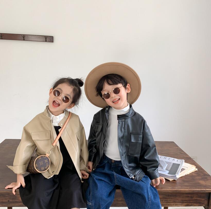 Rakuten - レザージャケット キッズ ライダースジャケット 革ジャン レザー 子供 アウター 皮ジャン 女の子 男の子 革ジャケット おしゃれ かっこいい 子供服 キッズ服　ジュニア お出かけ おしゃれ
