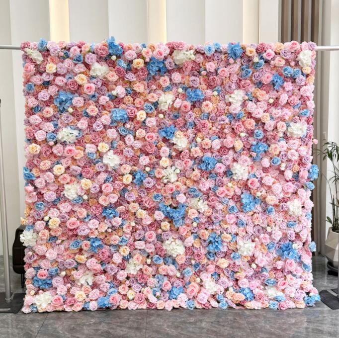Rakuten - フラワーウォール 写真背景 花壁 フラワーパネル フォトジェニック 造花パネル 空間演出 撮影会 グラデーション 薔薇 ローズ ウェディング ディスプレイ 壁掛け アーティフィシャルフラワー 造花