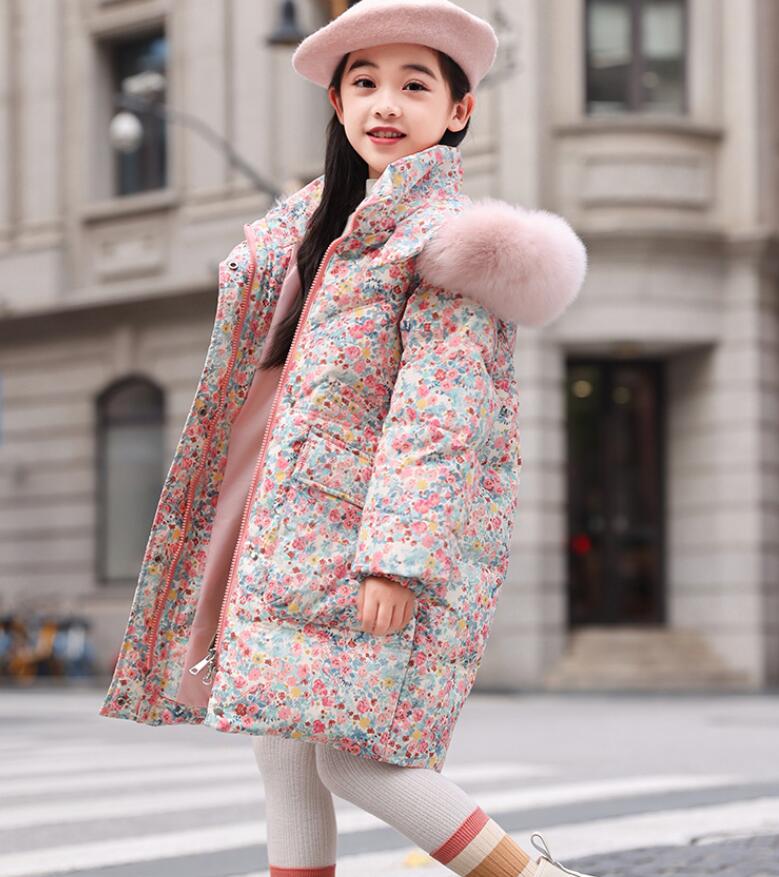 ダウンコート子供服キッズ女の子花柄...