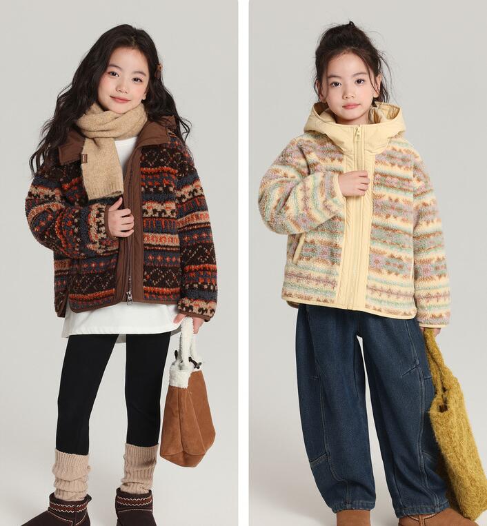Rakuten - ボアコート フード付き　キッズ ジャケット ベビー ボアジャケット 子供 ブルゾン 厚手 防寒 保温 コート カジュアル アウター ジャケット 裏起毛 暖かい ふわふわ モコモコ 出産祝い お誕生日 プレゼント 小学生 通学 男の子 女の子