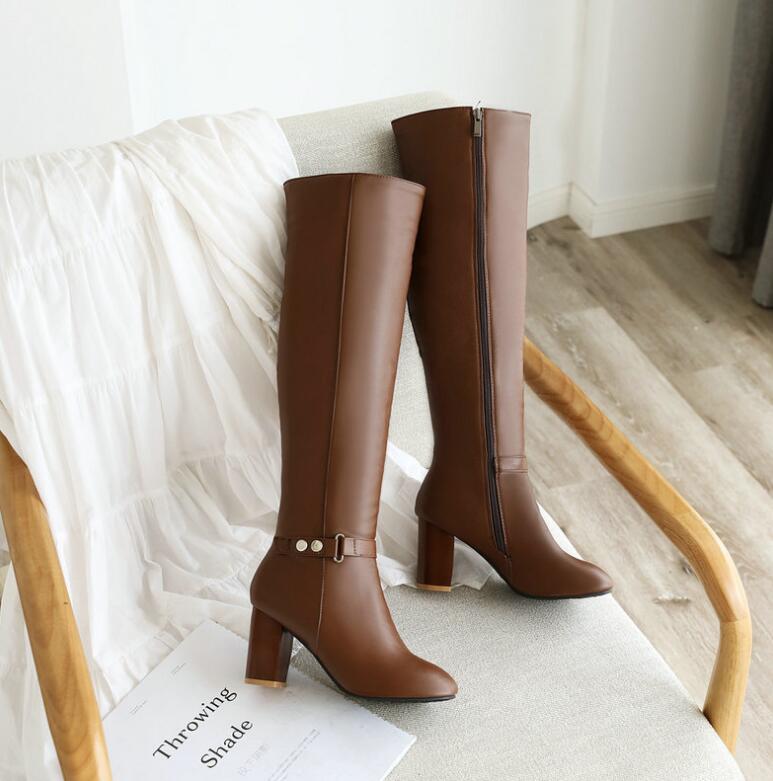 ロングブーツ ニーハイブーツ pu レザーブーツ ロング丈 レディース ストレッチ 靴 歩きやすい 大きいサイズ 秋冬 美脚 防寒 走れる 美脚 ブーツ 無地 ...