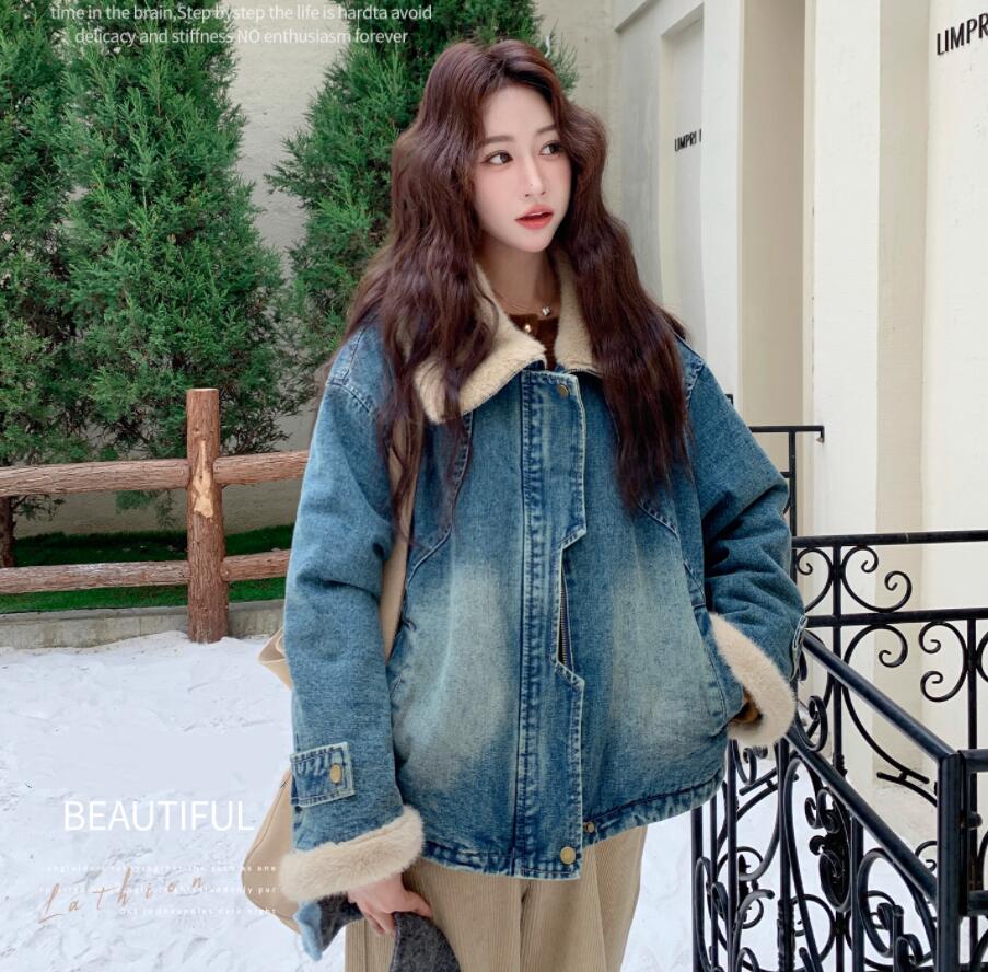 レディースデニムジャケット裏ボアデ...