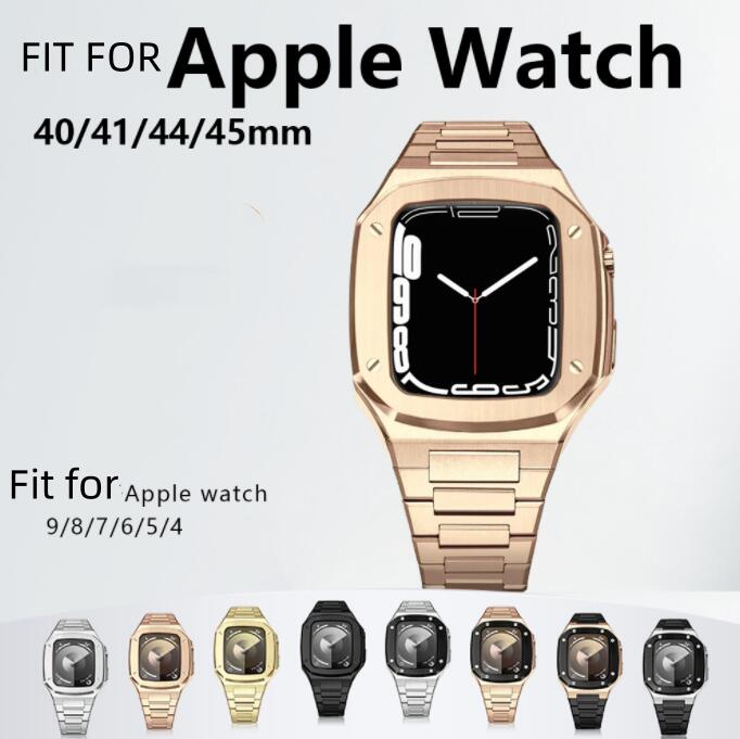Rakuten - 送料無料 apple watch s9 バンド Apple Watch series 7/8/9 ステンレス バンド Apple Watch SE バンド apple watch S9/S8 40mm 41mm 44mm 45mm Apple watch 一体型 交換用 バンドカバーバンド プレゼント レザー メンズ