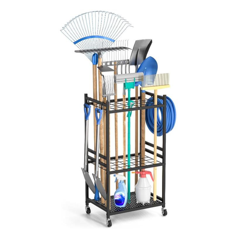 収納ラック スチールラック 園芸用クリーニングツール 工具ラック ガレージ収納 庭 ガーデンツールオーガナイザー ガーデンツール収納ラック 炭素鋼素材 万能収納ソリューション ガーデンツールスタンド 庭ツールタワーラック 釣り道具 テラス 物置 屋内外 ガーデニング