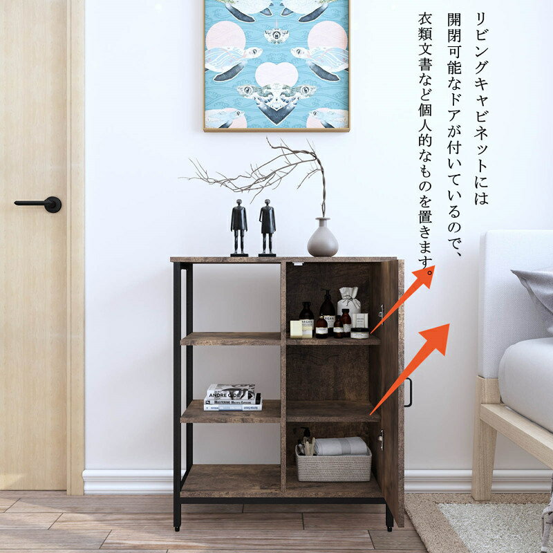 Oamp;Kオープンラック扉付き収納間仕切り木目天板おしゃれ棚板耐荷重25kgオフィス/リビングルーム/キッチンにヴィンテージ風3段/4段/5段幅56times;奥行34times;高さ165cm/幅66times;奥行30times;高さ81cm/幅72*奥行30*高さ155cm