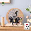 五月人形 コンパクト おしゃれ 兜 かわいい シンプル てづくり 木製 国産 天然木 モダン 5月人形 平飾り ことの兜 こう 麻の葉 円形N衝立 5KOU-0810