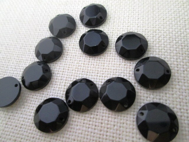 ビジュー　黒　10mm　5個入りアクセサリーパーツ メール便OK
