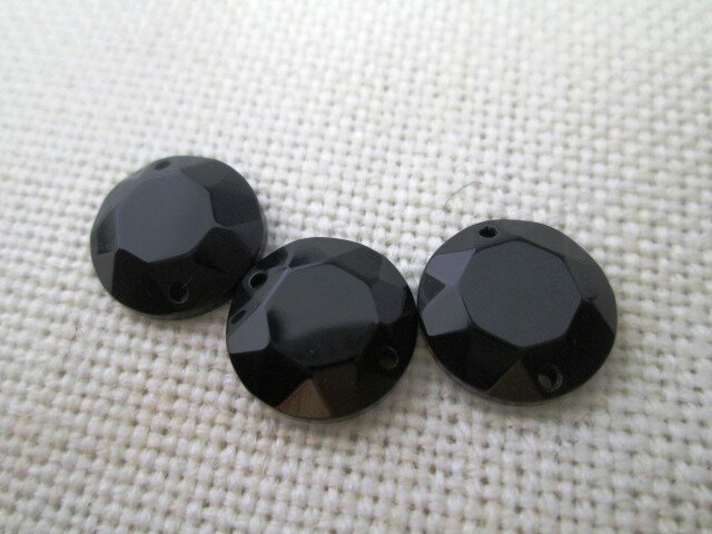 ビジュー　黒　10mm　5個入りアクセサリーパーツ メール便OK