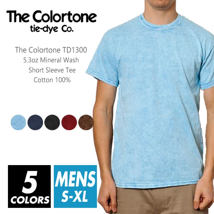 楽天T-world storeウォッシュ Tシャツ メンズ 【メール便可 1着290円】the colortone（カラートーン） 5.3オンス td1300 s-xl ミネラル コットンTシャツ 半袖夏 夏服 厚手 USA アメリカ スポーツ ダンス カラー 運動会 文化祭 イベント お揃い ストリート ルームウエア 部屋着