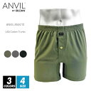 コットン トランクス メンズ アンビル ANVIL アンヴィル 210 厚手 ヘビーウエイト下着 パンツ アンダーウエア ブランド ショートパンツ かっこいい カラフル シンプル プレゼント