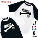 Tシャツ ラグラン半袖 WANKO ワンコ アイリッシュウルフハウンド 骨 犬好き 犬 いぬ イヌ ドッグ メンズ ユニセックス プレゼント おもしろ グッズ ...