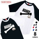 Tシャツ ラグラン半袖 WANKO ワンコ チャイニーズクレステッドドッグ 骨 犬好き 犬 いぬ イヌ ドッグ メンズ ユニセックス プレゼント おもしろ グッ...