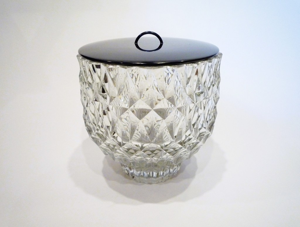 上野良樹造 硝子製 水指 塗蓋 水入 水器 茶器 茶道具 共箱（増GJHG25