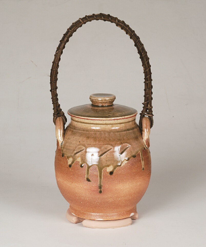 【送料無料】【茶道具】水屋道具火消壺　信楽　大　耐熱瓦付