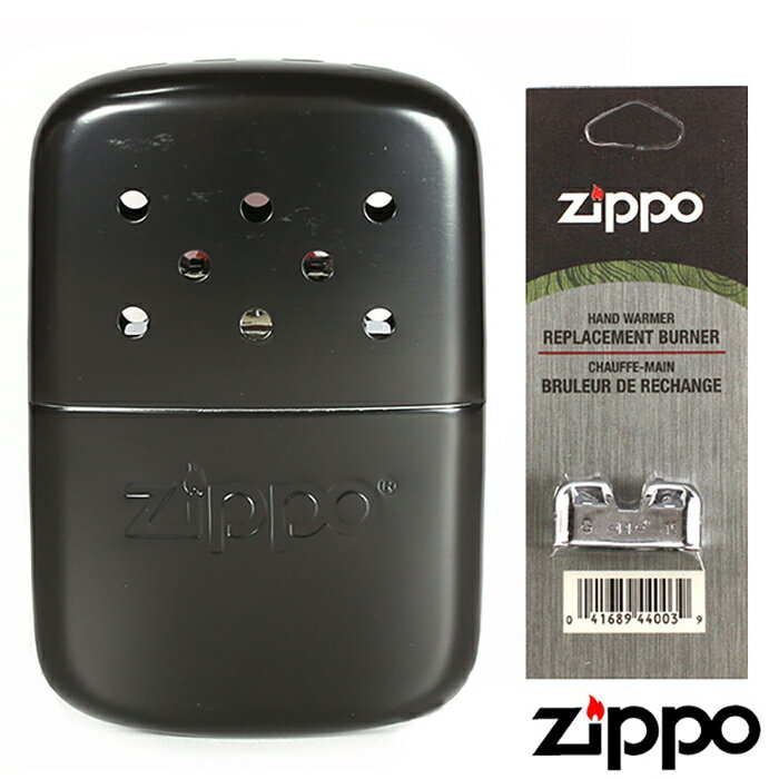 ジッポー ハンディーウォーマー&専用替えバーナー Zippo HandoWarmer ハンドウォーマー オイル充填式カイロ アウトドアライン エコカイロ マットブラック 40334/44003