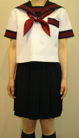 SH60衿・カフス・P紺色赤3本線胸当付半袖セーラー服新登場! SH60衿・カフス・P紺色赤3本線胸当付半袖セーラー服新登場!