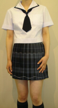 SH01紺縁取り変形白衿半袖セーラー服 SH01紺縁取り変形白衿半袖セーラー服