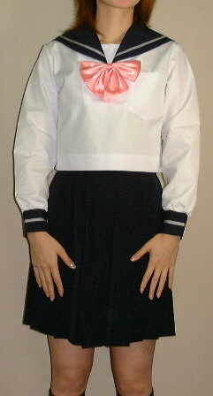 SN21衿・カフス紺色・グレー1本線夏長袖セーラー服 SN21衿・カフス紺色・グレー1本線夏長袖セーラー服