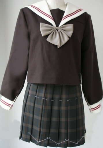 WCHA01おしゃれなこげチャセーラー服衿・カフスエンジ2本線 WCHA01おしゃれなこげチャセーラー服衿・カフスエンジ2本線
