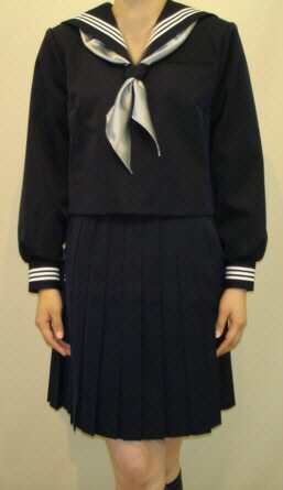 W13紺セーラー服白3本線 W13紺セーラー服白3本線