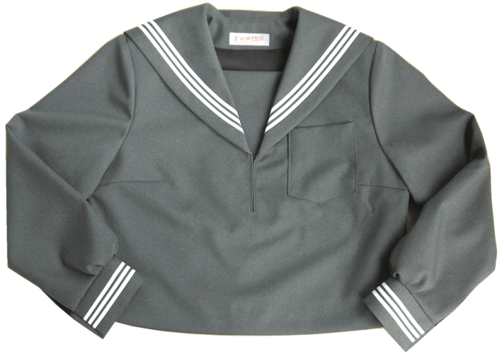 WGR22今年流行のグレーセーラー服衿・カフス3本ライン
