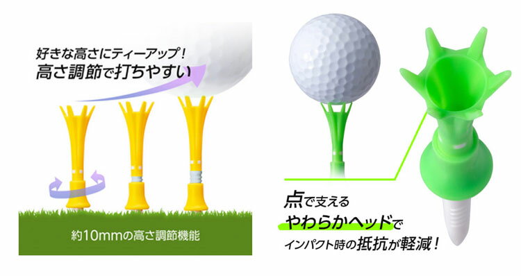 【2/27-3/31限定●全品ポイント3倍(エントリー)】ダイヤ トマホークティー セミロング TE-515　ゴルフティー