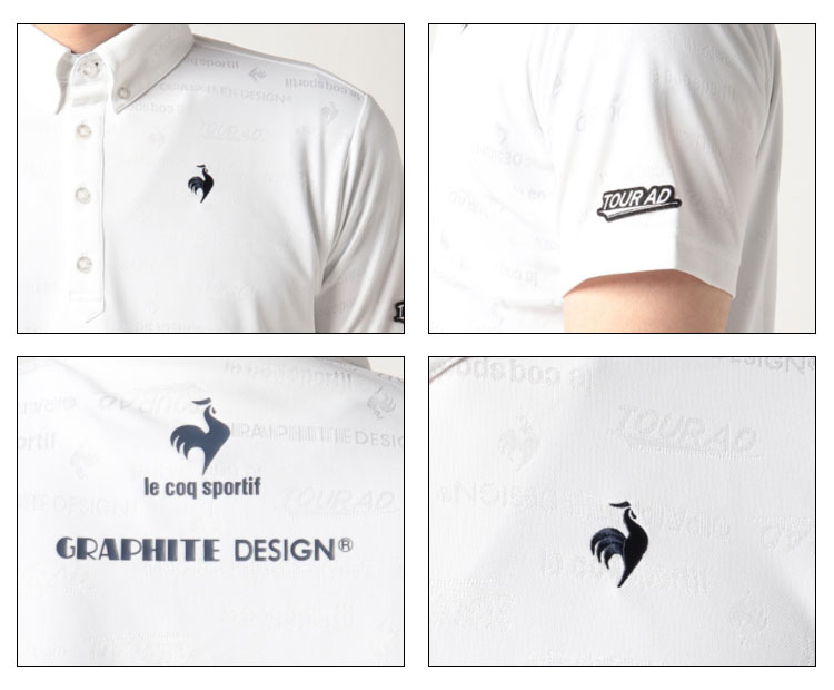 ルコックゴルフ グラファイトデザインTourADコラボ 地柄ジャガード半袖ポロシャツ QGMTJA41