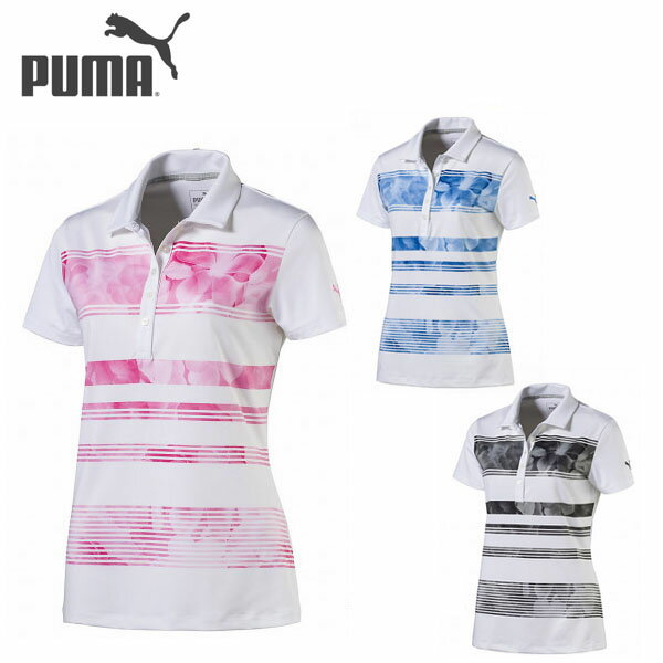 プーマ ポロシャツ レディース プーマ　WOMENS BLOOM STRIPE GOLF POLO 572213 レディース　US メール便対応可（260円）