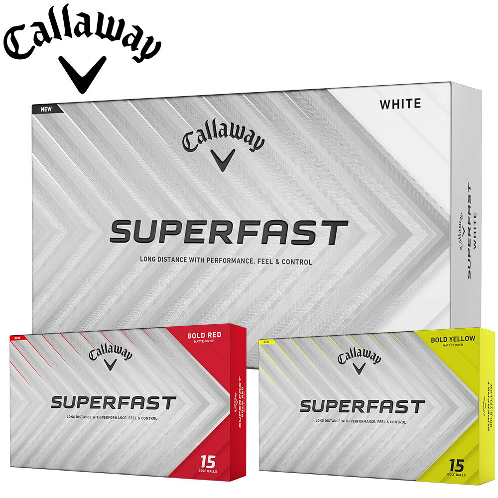 ゆうパケットパフの詳細はこちらから アメリカではすでにラインアップされてきている「SUPERFASTボール」が、日本初上陸です。何よりユニークなのがパッケージで、通常の1ダース12個入りではなく、1箱にたっぷりと15個入り！　「リーズナブルなモデルを一気にまとめ買いしたい」「ゴルフバッグに1箱でたくさん入れておきたい」といった方には、ピッタリの製品となっています。構造は2ピースで、ハイパーエラスティック・ソフトファスト・コアとハイブリッドカバーという組み合わせは、SUPERSOFTボールとまったく同じですが、素材の配合などが変えられており、ややしっかり感のある仕上がり。性能としては、飛距離を重視した設計です。カラーには定番のホワイトに加えて、少しマット感を持たせたボールドイエローとボールドレッドをラインアップ。いずれにも、両端が三角状の太めのアライメント用ラインが、ロゴ入りで描かれています。 日本では前例の少ない、1箱に5つのスリーブ SUPERSOFTボールよりもしっかり感のある仕上がり ハイブリッドカバーで飛びとグリーン周りでのスピンを両立 ややマット感のあるボールドイエローとボールドレッド ボール構造：2ピース コア：ハイパーエラスティック・ソフトファスト・コア カバー：ハイブリットカバー カバーパターン：へックス・エアロネットワーク パターン ※使用している画像はメーカーのものになります。実物とは色合いが変わる場合がございます。ゆうパケットパフの詳細はこちらから アメリカではすでにラインアップされてきている「SUPERFASTボール」が、日本初上陸です。何よりユニークなのがパッケージで、通常の1ダース12個入りではなく、1箱にたっぷりと15個入り！　「リーズナブルなモデルを一気にまとめ買いしたい」「ゴルフバッグに1箱でたくさん入れておきたい」といった方には、ピッタリの製品となっています。構造は2ピースで、ハイパーエラスティック・ソフトファスト・コアとハイブリッドカバーという組み合わせは、SUPERSOFTボールとまったく同じですが、素材の配合などが変えられており、ややしっかり感のある仕上がり。性能としては、飛距離を重視した設計です。カラーには定番のホワイトに加えて、少しマット感を持たせたボールドイエローとボールドレッドをラインアップ。いずれにも、両端が三角状の太めのアライメント用ラインが、ロゴ入りで描かれています。 日本では前例の少ない、1箱に5つのスリーブ SUPERSOFTボールよりもしっかり感のある仕上がり ハイブリッドカバーで飛びとグリーン周りでのスピンを両立 ややマット感のあるボールドイエローとボールドレッド ボール構造：2ピース コア：ハイパーエラスティック・ソフトファスト・コア カバー：ハイブリットカバー カバーパターン：へックス・エアロネットワーク パターン ※使用している画像はメーカーのものになります。実物とは色合いが変わる場合がございます。