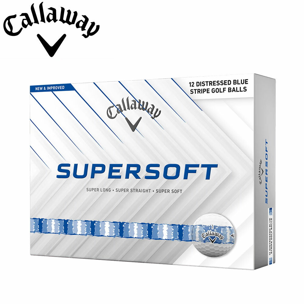 樂天商城 - 【ゆうパケットパフ配送】Callaway SUPERSOFT25 DISTRESSED STRIPE BLUE ボール 1ダース キャロウェイ スーパーソフト ディストレスト ストライプボール ブルー