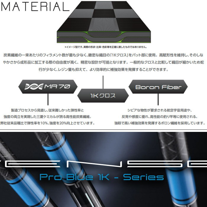 タイトリストDR用OEM対応スリーブ付シャフト 三菱ケミカル TENSEI Pro Blue 1K テンセイ プロ ブルー 1K 日本仕様 3